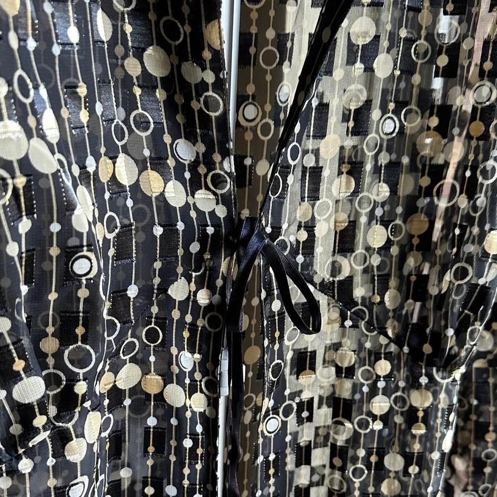 Studio 1940 Black and Gold Patterned Shirt Jacket - Picture 5 of 8